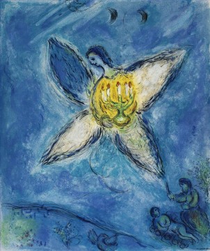  Chagall Lienzo - Litografía Lange au Chandelier en colores contemporáneos Marc Chagall